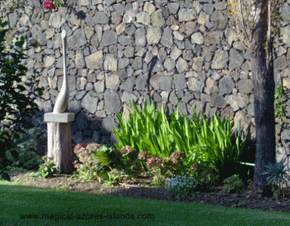 Azores sculpture in garden