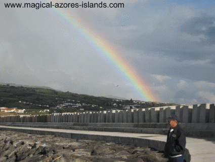 Dad in Vila Franca under the rainbow