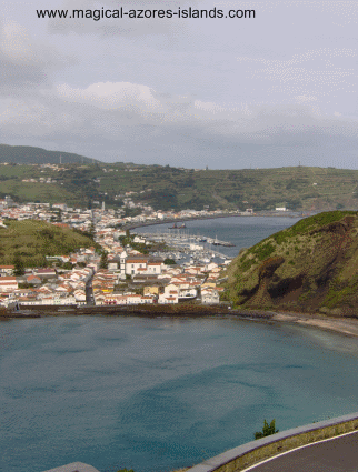 Faial view of Horta from Monte da Guia