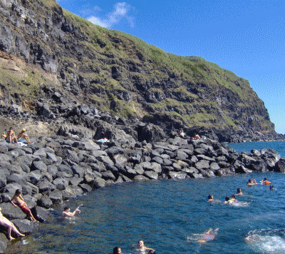 Swimming at Ponta da Ferraria