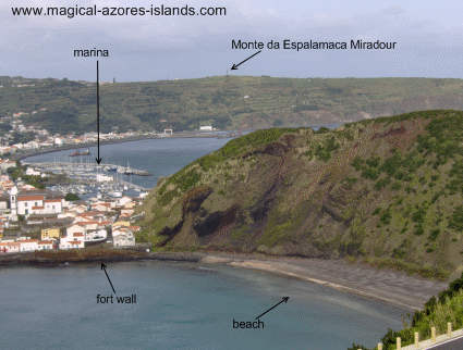 A view of Horta from Monte da Guia