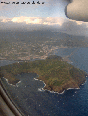 View of Monte da Guia and Horta from the air