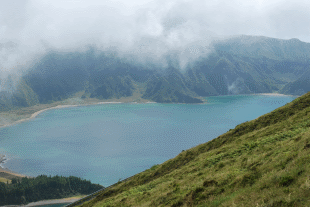 A view of Fire lake as the clouds roll in