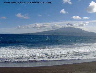 Praia do Almoxarife has a great view of Pico Azores
