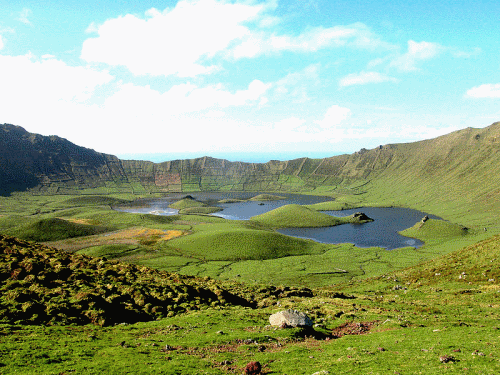 Inside the caldeira of Corvo Azores