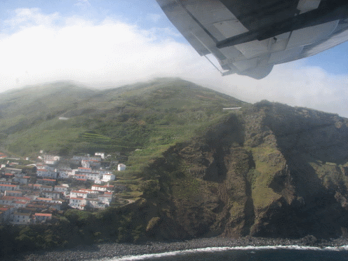 Taking off from the Corvo airport