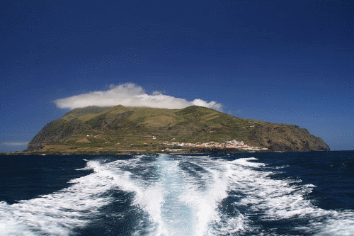 leaving Corvo, Azores. A beautiful picture