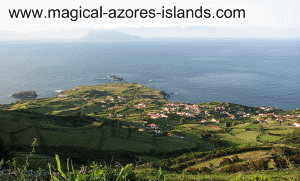 Ponta Delgada, Flores, with Corvo in the distance