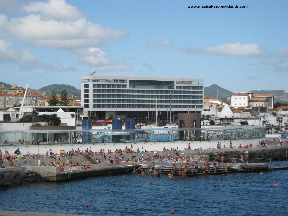 Swimming in Ponta Delgada. Sao Miguel Azores