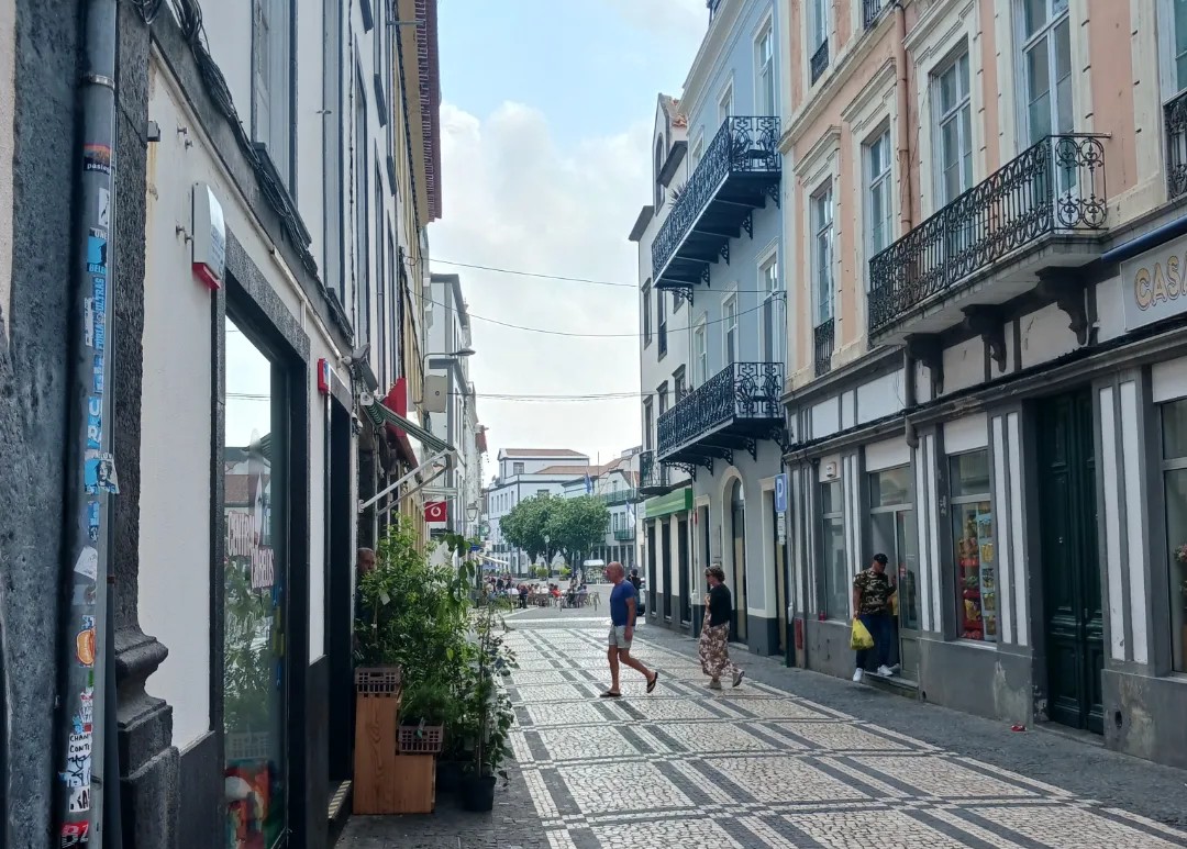 A pedestrian area in Ponta Delgada
