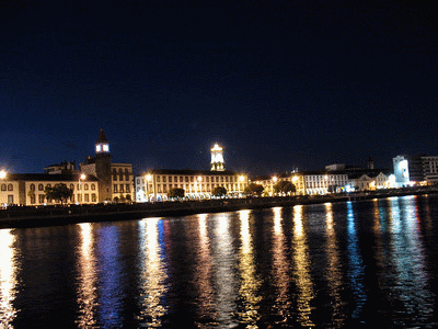 Ponta Delgada at night